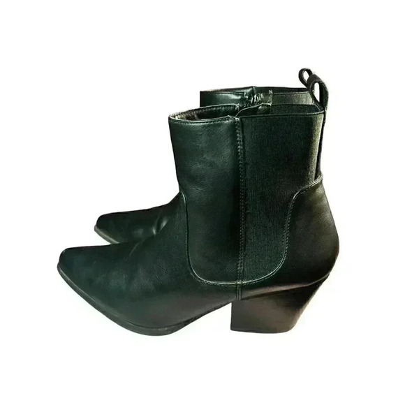 CentroPoint Womens Black Faux Leather Booties Shoes 9 - Picture 2 of 8